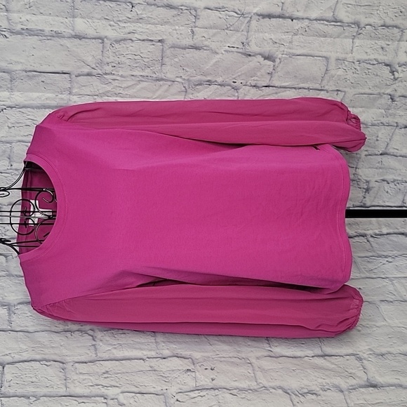 CALVIN KLEIN Pink Sheer Long Sleeves‎ Blouse S/P - Picture 1 of 5